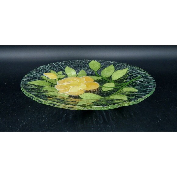 Sydenstricker Yellow Rose Fused Glass Plate 8.5 inches Salad Decorative - Picture 6 of 6